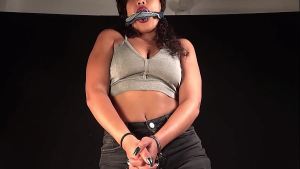 POV compilation. Colombian brunette in black lingerie dance to me with a gag and being tied XattlaLust