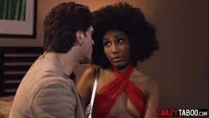 Sexy big ass black MILF having rough sex after guy enjoyed sloppy blowjob