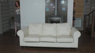 Eva Strawberry and regina Moonshine have fun with a double-sided dildo dry