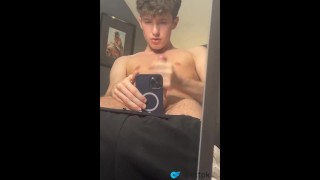 Twink Flexes and Jerks Off in Mirror – TPK