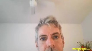 ManPuppy: Compilation of aroused DILF flaunting his cock and balls before masturbating